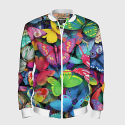 Мужской бомбер Стая бабочек Pattern