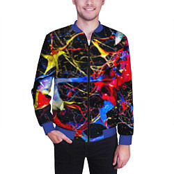 Бомбер мужской Импрессионизм Vanguard neon pattern, цвет: 3D-синий — фото 2