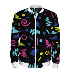 Бомбер мужской Neon color pattern Fashion 2032, цвет: 3D-белый
