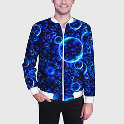 Бомбер мужской Пузыри воздуха в воде Pattern, цвет: 3D-белый — фото 2