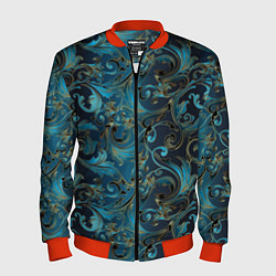 Бомбер мужской Blue Abstract Узоры, цвет: 3D-красный
