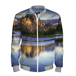 Бомбер мужской Горы mountains, цвет: 3D-меланж