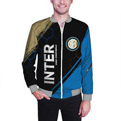 Бомбер мужской INTER Pro Football Краска, цвет: 3D-меланж — фото 2