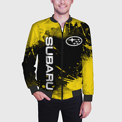Бомбер мужской СУБАРУ - SUBARU Желтые пятна, цвет: 3D-черный — фото 2