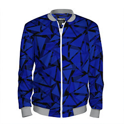 Бомбер мужской Синие треугольники-геометрический узор, цвет: 3D-меланж