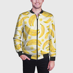Бомбер мужской Банановый Рай Лета, цвет: 3D-черный — фото 2