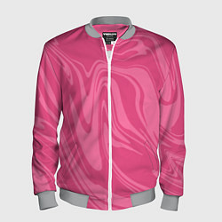 Бомбер мужской РОЗОВЫЕ РАЗВОДЫ КРАСКИ МРАМОРНЫЙ, цвет: 3D-меланж