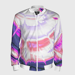 Бомбер мужской Тай-дай Абстракция Tie-Dye, цвет: 3D-белый