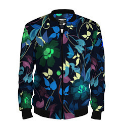 Мужской бомбер Color summer night Floral pattern