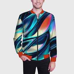 Бомбер мужской Abstract Wave, цвет: 3D-красный — фото 2