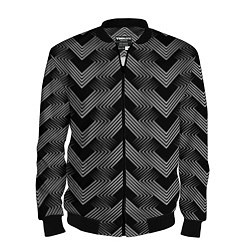 Бомбер мужской Геометрический черно-белый узор Арт Деко, цвет: 3D-черный