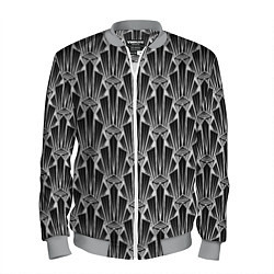 Бомбер мужской Черно-белый модный геометрический узор арт деко, цвет: 3D-меланж