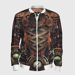 Бомбер мужской Mechanical device in Steampunk Retro style, цвет: 3D-белый