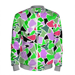 Бомбер мужской Abstract pattern green pink spots, цвет: 3D-меланж