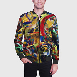 Бомбер мужской Смелые экспрессивные мазки краски, цвет: 3D-черный — фото 2