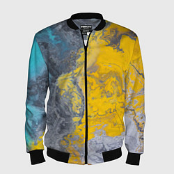 Бомбер мужской Извержение Красок, цвет: 3D-черный