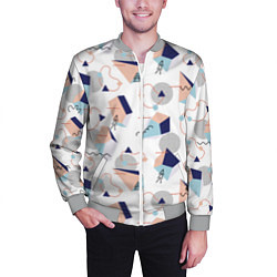 Бомбер мужской Многоугольники и Круги, цвет: 3D-меланж — фото 2