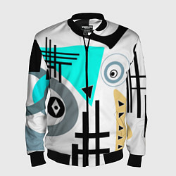Бомбер мужской Абстрактный современный дизайн, цвет: 3D-черный