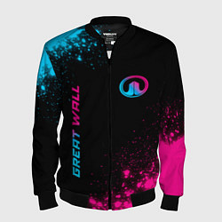 Бомбер мужской Great Wall Neon Gradient, цвет: 3D-черный