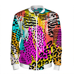 Бомбер мужской LEOPARD TEXTURE, цвет: 3D-белый