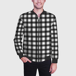 Бомбер мужской Black and white trendy checkered pattern, цвет: 3D-черный — фото 2