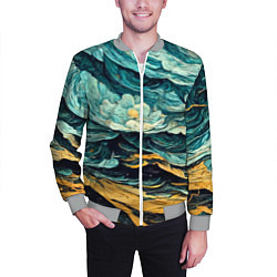 Бомбер мужской Пейзаж в стиле Ван Гога, цвет: 3D-меланж — фото 2