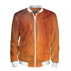 Бомбер мужской Огненно-оранжевая поверхность, цвет: 3D-белый