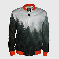 Мужской бомбер Туманный хвойный лес
