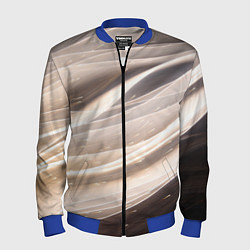 Бомбер мужской Абстрактные волны и огни бесконечности, цвет: 3D-синий