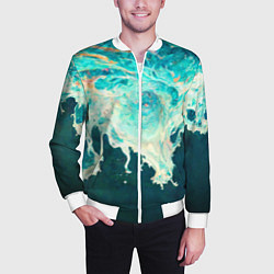 Бомбер мужской Поток воды, цвет: 3D-белый — фото 2