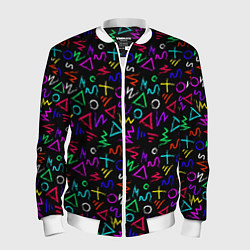 Бомбер мужской League Of Legends: Arcane neon logo, цвет: 3D-белый