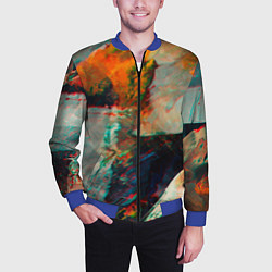 Бомбер мужской Картинный холст со множеством красок, цвет: 3D-синий — фото 2