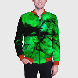 Бомбер мужской Зеленый фантом, цвет: 3D-красный — фото 2