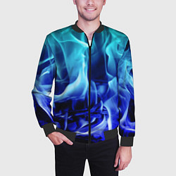 Бомбер мужской Огненный неоновый градиент, цвет: 3D-черный — фото 2