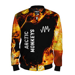 Бомбер мужской Arctic Monkeys и пылающий огонь, цвет: 3D-черный