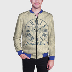 Бомбер мужской Часы тикают- время бежит, цвет: 3D-синий — фото 2