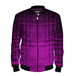 Бомбер мужской Абстрактный мозаичный черно - пурпурный узор, цвет: 3D-черный