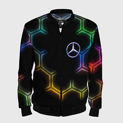 Мужской бомбер Mercedes - neon pattern