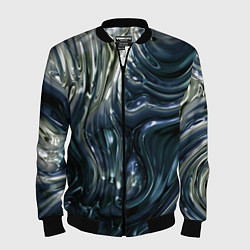 Бомбер мужской Aesthetic visual art metal slime, цвет: 3D-черный
