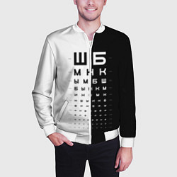 Бомбер мужской ШБ черно-белый вариант, цвет: 3D-белый — фото 2