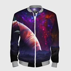 Бомбер мужской Бесконечное космическое пространство - Планета, цвет: 3D-меланж