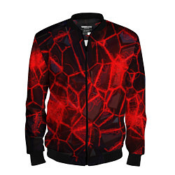 Бомбер мужской Кристаллы в красных нитях, цвет: 3D-черный