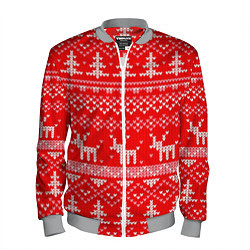Мужской бомбер Рождественский красный свитер с оленями