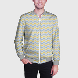 Бомбер мужской Полосатый зигзаг узор, цвет: 3D-меланж — фото 2