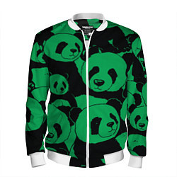 Бомбер мужской Panda green pattern, цвет: 3D-белый