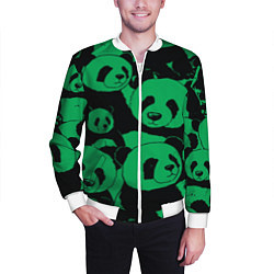 Бомбер мужской Panda green pattern, цвет: 3D-белый — фото 2