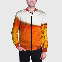 Бомбер мужской Тёмное пиво, цвет: 3D-красный — фото 2