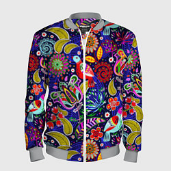 Мужской бомбер Multicolored floral patterns