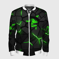 Бомбер мужской Razer green neon, цвет: 3D-белый