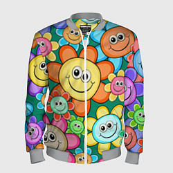 Бомбер мужской Ромашки - смайлы, цвет: 3D-меланж
